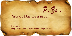 Petrovits Zsanett névjegykártya